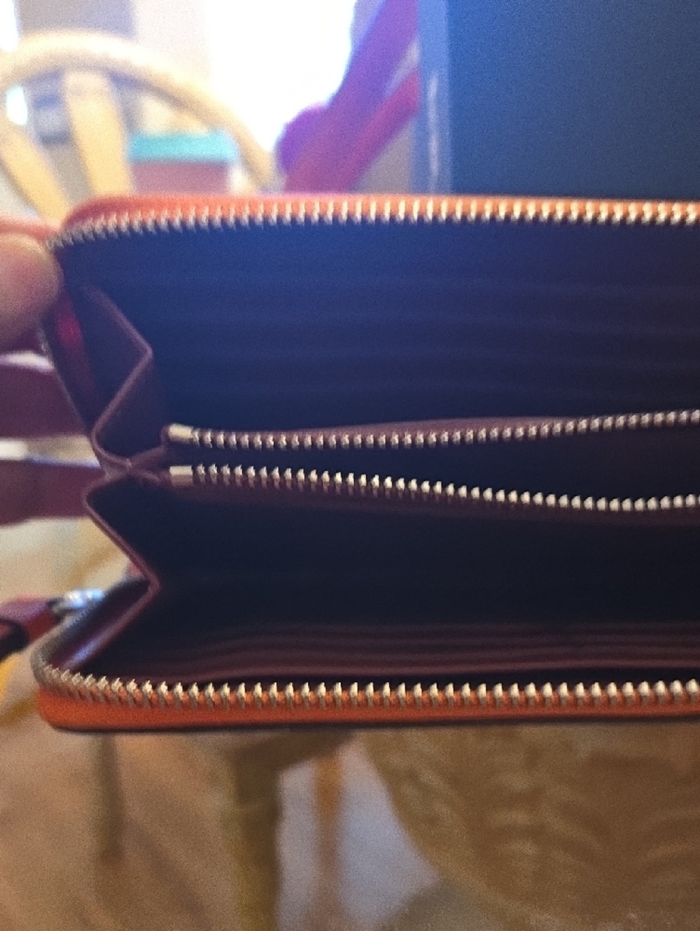 Coach Orange Textured Leather Satchel with Matching Wallet - Picture 3 of 13